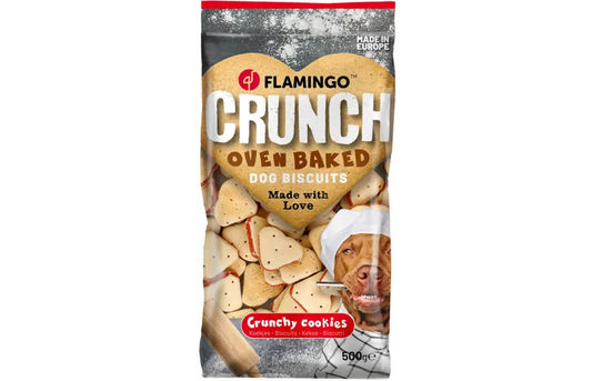 Flamingo Crunch Biscuits лакомство за кучета бисквити сърца 500г