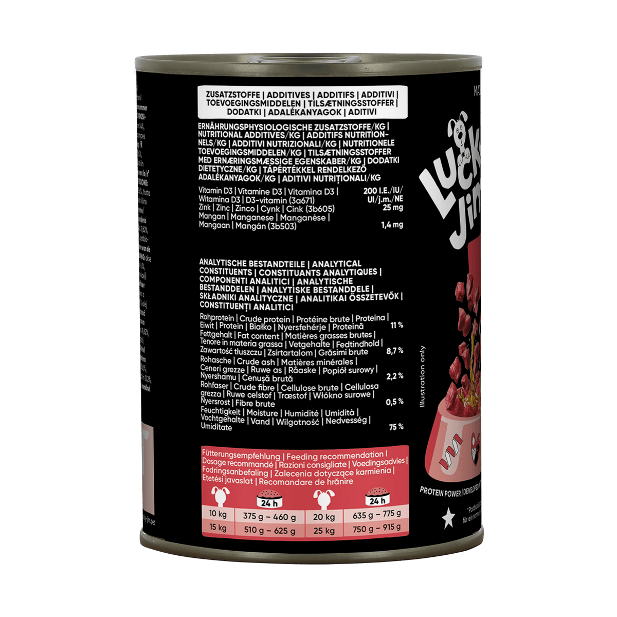 Lucky Jim Mono Beef Grain Free Monoprotein Adult беззърнена монопротеинова мокра храна за кучета с 65% Телешко месо, Суперхрани и Постбиотици 400г
