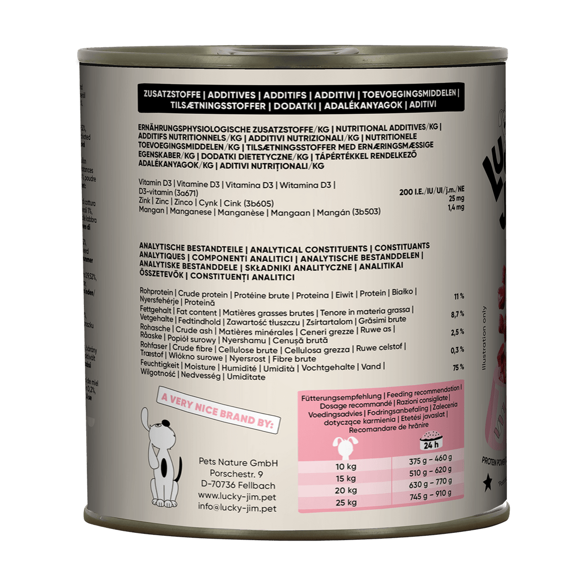 Lucky Jim Beef & Lamb Adult мокра храна за кучета с 65% Телешко и Агнешко месо, Постбиотици и Зеленоуста мида 800г