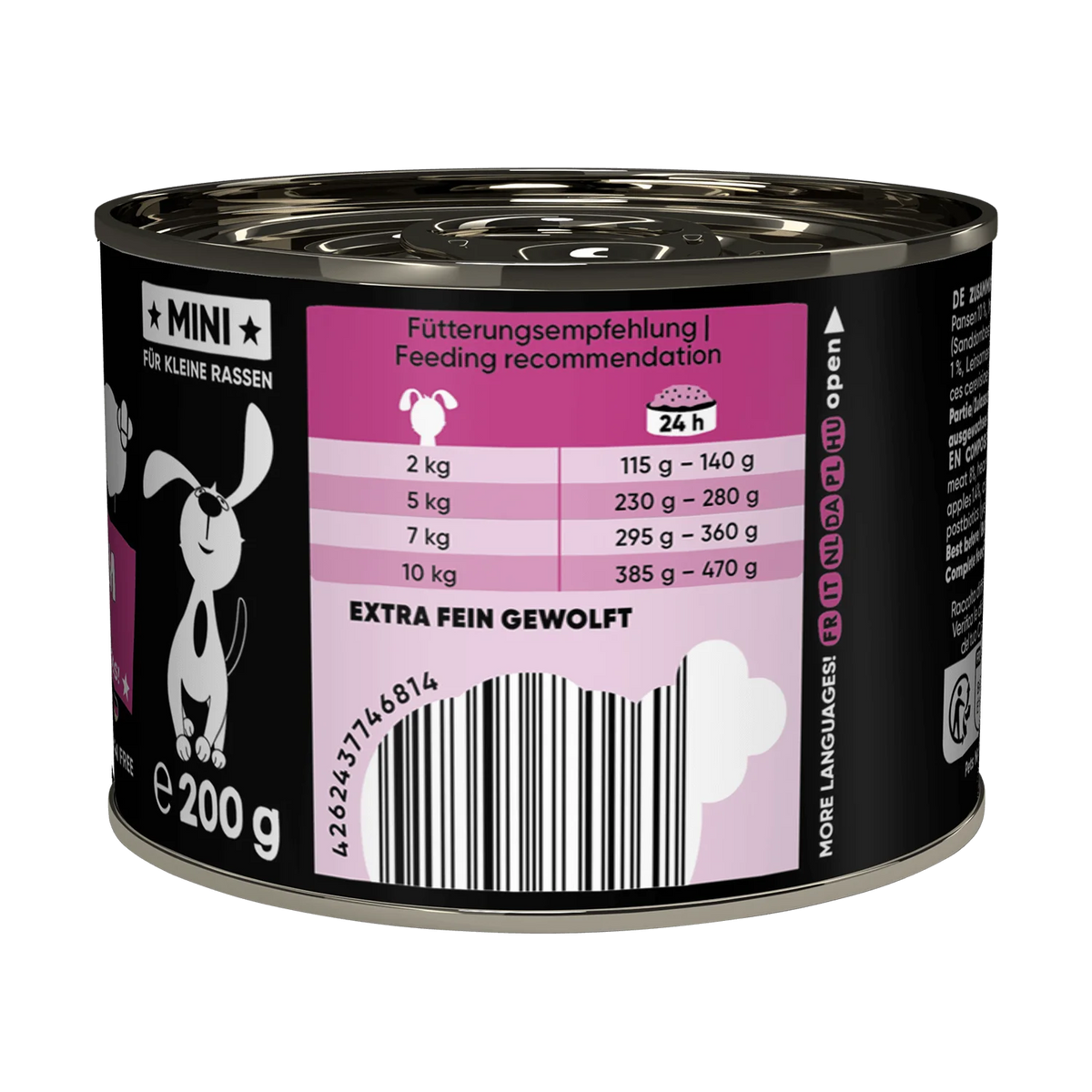Lucky Jim Mini Lamb & Superfoods Grain Free Monoprotein Adult беззърнена монопротеинова мокра храна за кучета от дребни породи с 65% Агнешко месо, Постбиотици и Суперхрани 200г