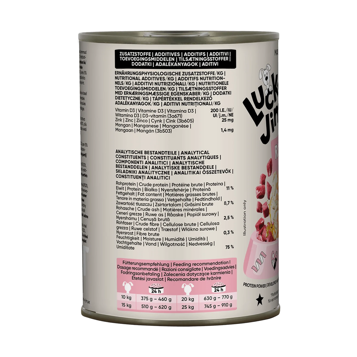 Lucky Jim Beef & Lamb Adult мокра храна за кучета с 65% Телешко и Агнешко месо, Постбиотици и Зеленоуста мида 400г