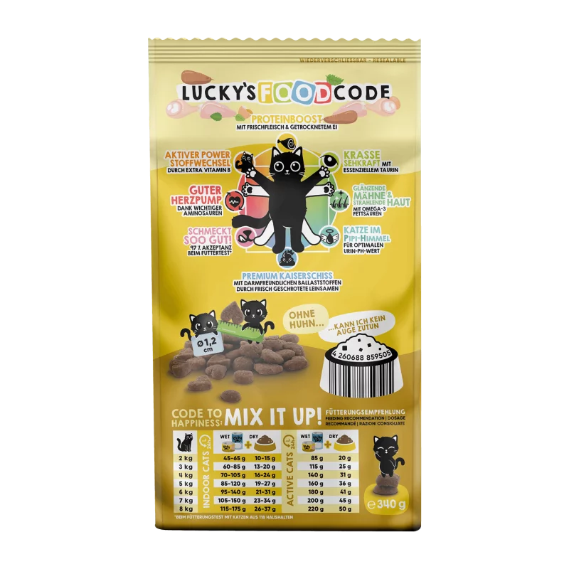 Lucky Lou Food Code Poultry & Fresh Chicken Grain Free Adult храна за котки с Птиче и Пилешко месо 340г