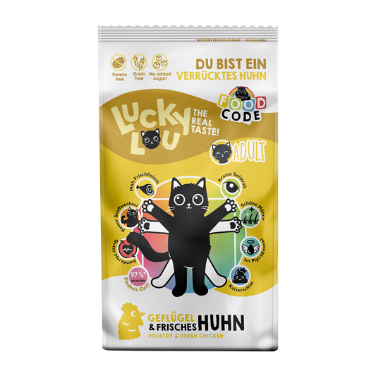 LUCKY LOU суха храна за възрастни котки Птиче и Пиле 340гр.