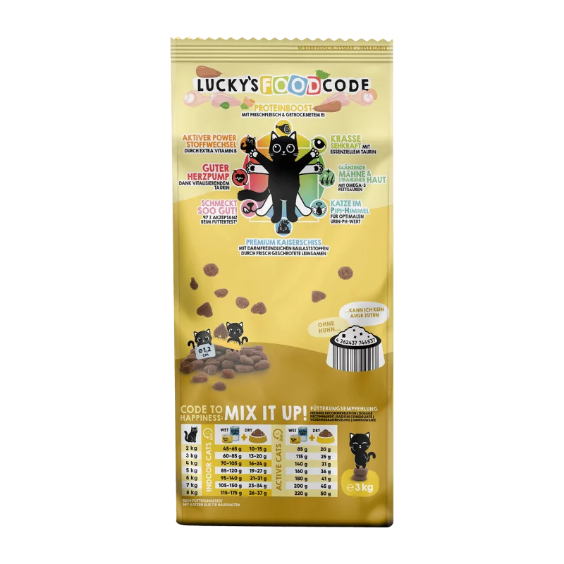Lucky Lou Food Code Poultry & Fresh Chicken Grain Free Adult храна за капризни котки с Птиче и Пилешко месо 3кг