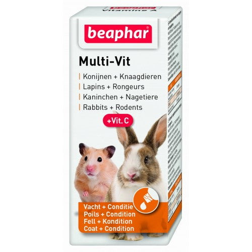 Beaphar Multi-Vit мултивитамини + вит. C за зайчета и други дребни животни 20мл