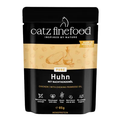 Catz Finefood 98% Pure Chicken With Broth Grain Free Adult храна за котки 98% чисто Пилешко месо с Бульон 85г пау`