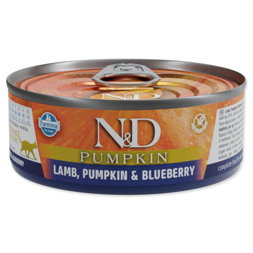 N&D Pumpkin Lamb & Blueberry Adult храна за котки с Агнешко, Тиква и Боровинки 70г