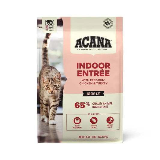 Acana Indoor Entrée суха храна за котки в зряла възраст с пилешко, пуешко и херинга за домашно отглеждани котки