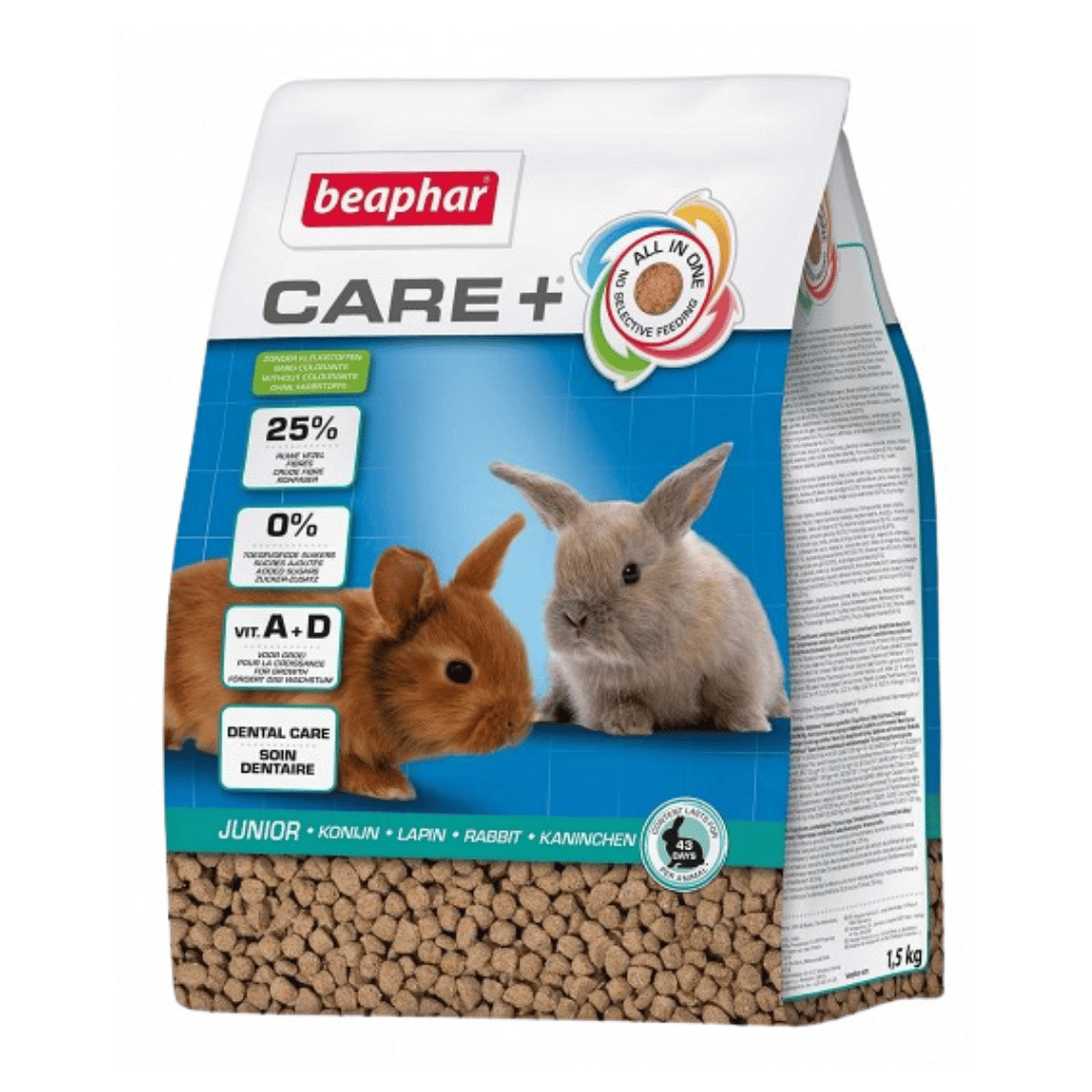 Beaphar Rabbit Care+ Junior Super Premium храна за подрастващи зайчета до 10 месеца 1,5кг