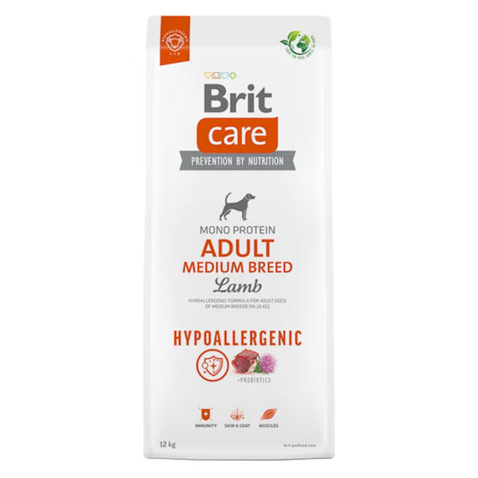 Brit Care Lamb Hypoallergenic Medium Breed Adult храна за кучета от средни породи с Агнешко и Ориз 12кг