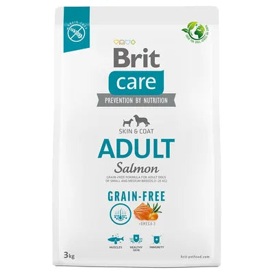 Brit Care Salmon Skin & Coat Grain Free Adult храна за кучета от малки и средни породи със Сьомга 3кг