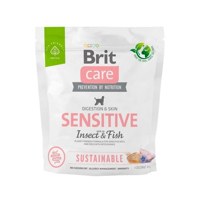 Brit Care Sensitive Digestion & Skin Insect & Fish Grain Free Adult хипоалергенна храна за кучета с Риба и Насекоми 1 кг