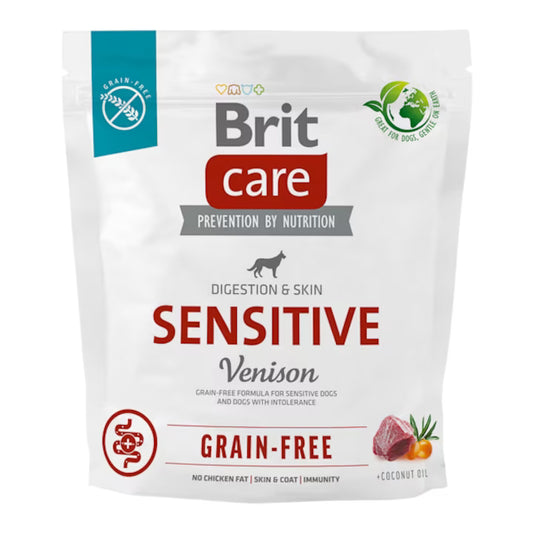 Brit Care Sensitive Venison Grain Free храна за кучета с чувствително храносмилане и Еленско месо 1 кг