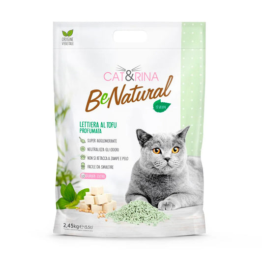 Cat&Rina BeNatural Tofu Green Tea натурална соева котешка тоалетна Зелен чай 5,5 л