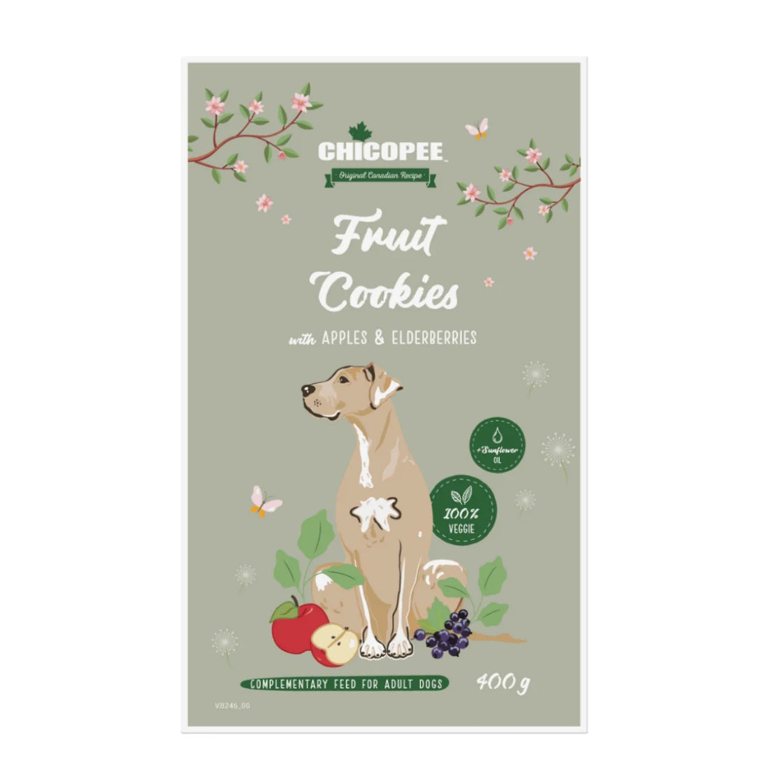 Chicopee Fruit Cookies веган бисквити за кучета с ябълки и бъз 400г