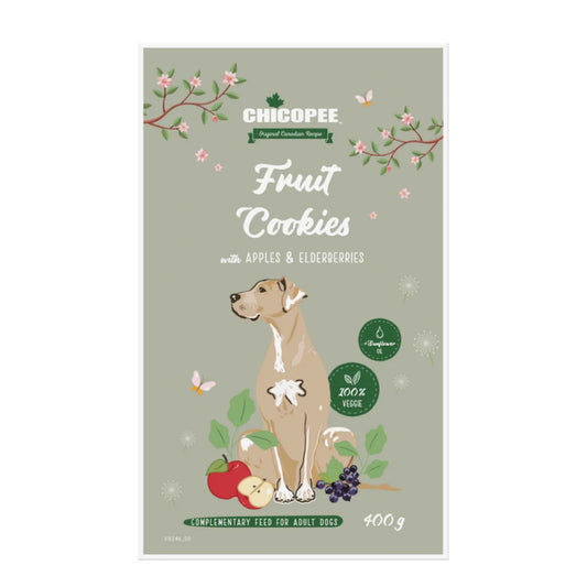 Chicopee Fruit Cookies веган бисквити за кучета с ябълки и бъз 400г