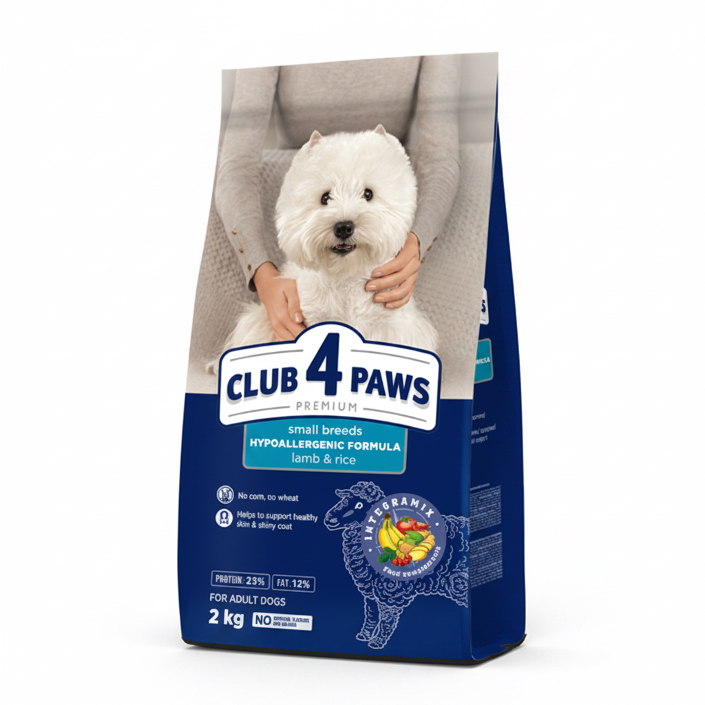Club 4 Paws Hypoallergenic Mini Adult хипоалергенна храна за кучета от дребни породи с Агнешко и Ориз 900 г