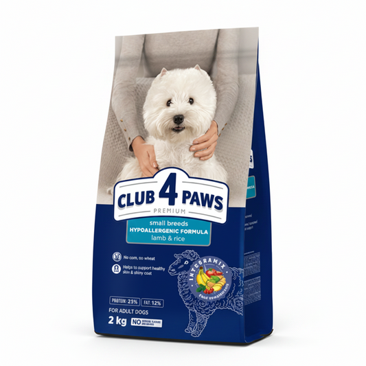 Club 4 Paws Hypoallergenic Mini Adult хипоалергенна храна за кучета от дребни породи с Агнешко и Ориз 900 г