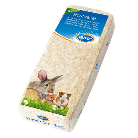 Duvo Plus Wood Fibre натурален талаш за зайчета, морски свинчета и гризачи 1 кг