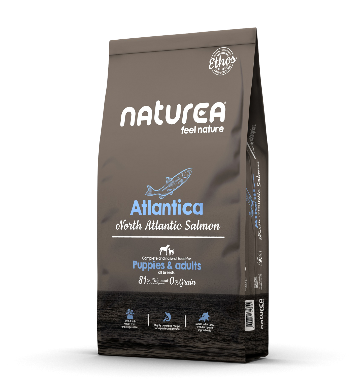 Naturea Ethos Atlantica Salmon Grain free Monoprotein Puppies and Adults храна за кучета със Сьомга 10кг