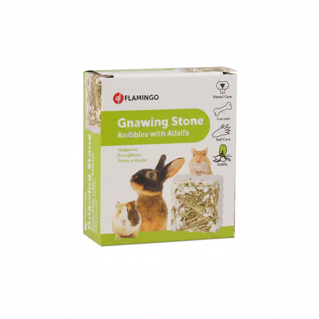 Flamingo Knibbles with Alfalfa минерален камък за гризачи с Люцерна 65 г