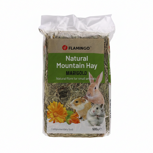 Flamingo Natural Mountain Hay Marigold планинско сено с невен за зайчета и гризачи 500 г