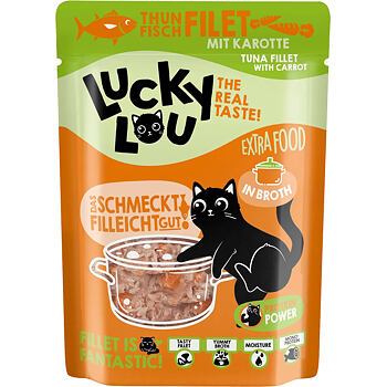 Lucky Lou Extra Food Tuna Fillet & Carrot монопротеинова храна за котки с филе от риба тон и моркови 70 г