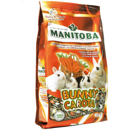 Manitoba Bunny Carota храна за декоративни зайчета с 10% моркови и витамини 1 кг