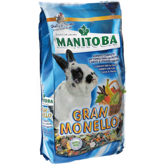 Manitoba Gran Monello Rabbit пълноценна храна за декоративни зайчета с плодове и моркови 2.5 кг