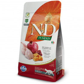 N&D Pumpkin, Quail & Pomegranate Adult храна за котки с Пъдпъдък, Тиква и Нар 300г