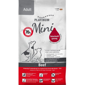 Platinum Beef Mini Adult храна за кучета от дребни породи с 70% прясно Телешко месо 900 г