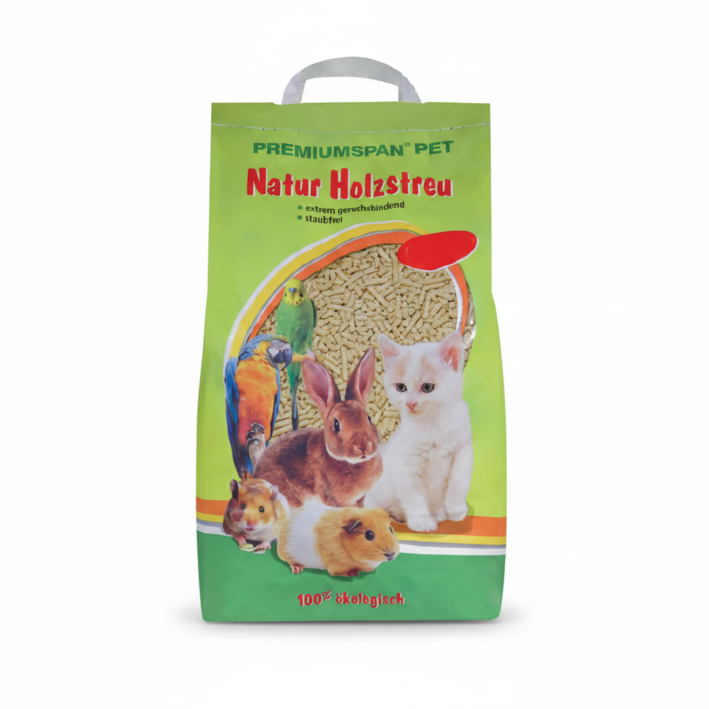 Premiumspan Pet Natur Holzstreu натурална обезпрашена дървесна постелка за зайчета и гризачи 20 л