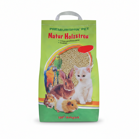 Premiumspan Pet Natur Holzstreu натурална обезпрашена дървесна постелка за зайчета и гризачи 20 л