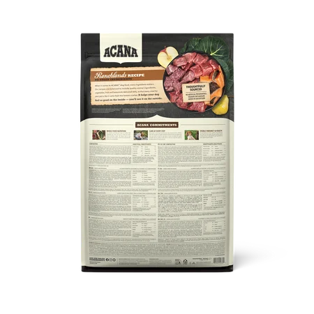 Acana Ranchlands Grain Free беззърнена суха храна за кучета от всички породи и възрасти с Говеждо, Агнешко, Свинско и Риба 11,4кг