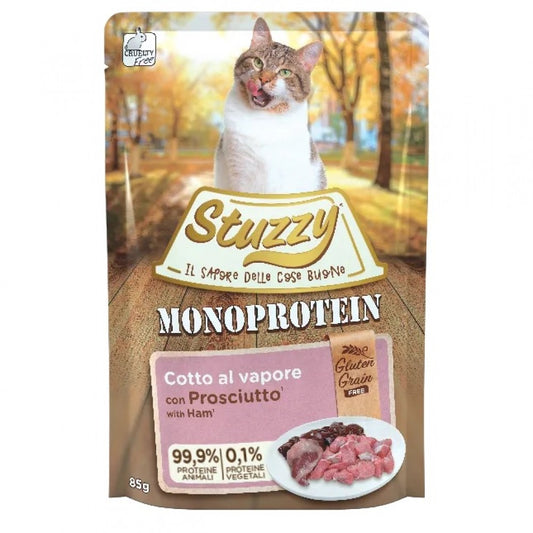 Stuzzy Grain free Monoprotein храна за котки с Прошуто 85г пауч
