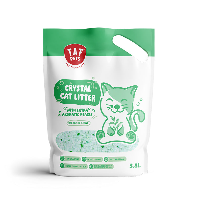 TAF Pets Crystal Cat Litter Green Tea силиконова котешка тоалетна с аромат на Зелен чай 3,8 л