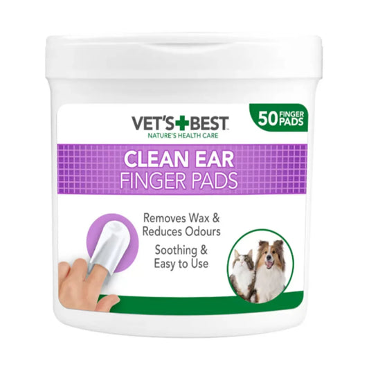 Vet's Best Ear Finger Pads почистващи напръстници за уши за кучета и котки с Алое Вера и хамамелис 50 бр.