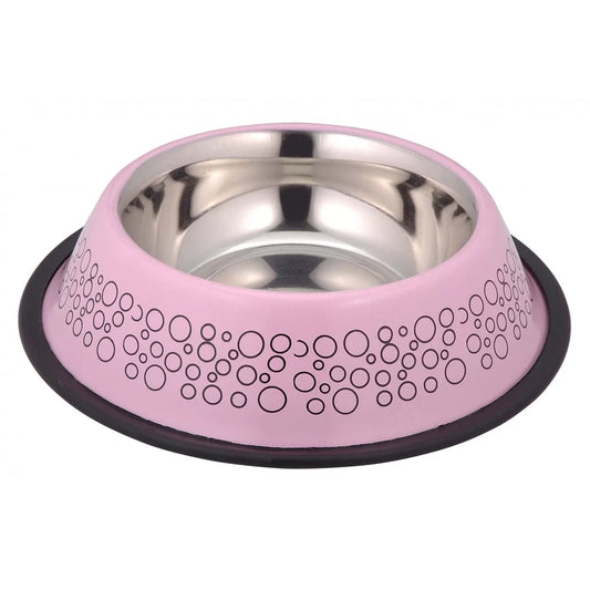 Anipro Bubbles No Slip метална купа за домашни любимци розова 15,5см 0,2л