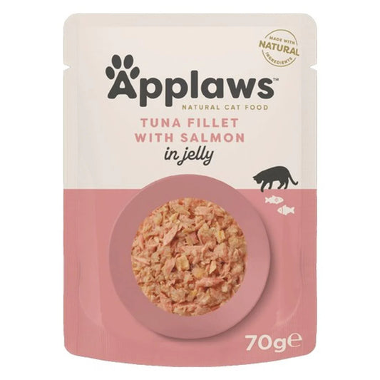 Applaws Tuna Fillet with Salmon Adult храна за котки с Риба тон и Сьомга в желе 70г пауч
