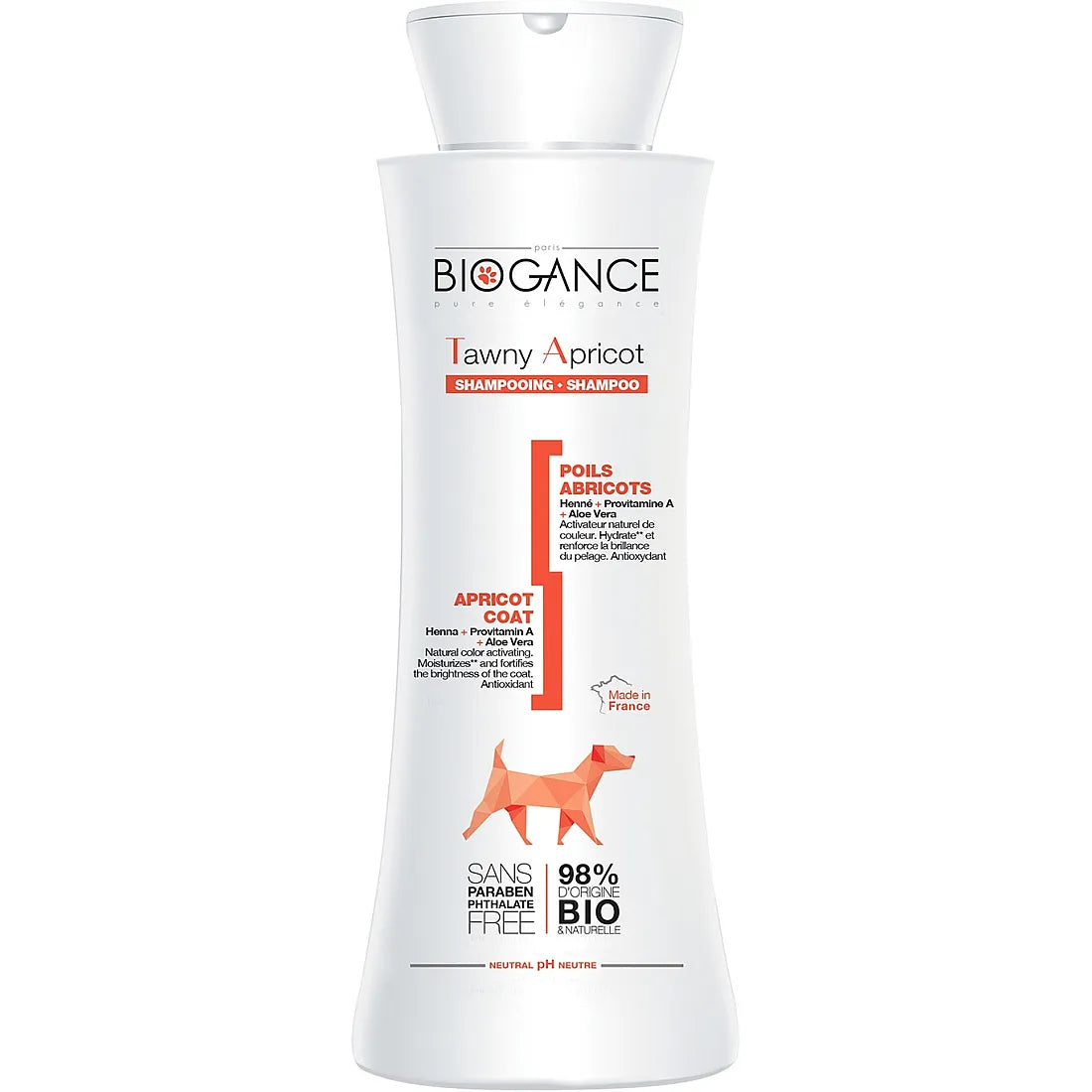 Biogance Tawny Apricot Fauve & Apricot шампоан за кучета с оранжева и кафява козина с 98% БИО и Натурални съставки 250мл