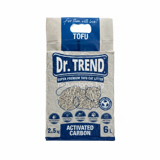 Dr. Trend Cat Litter Tofu Activated Carbon натурална соева котешка тоалетна Тофу с Активен въглен 6л