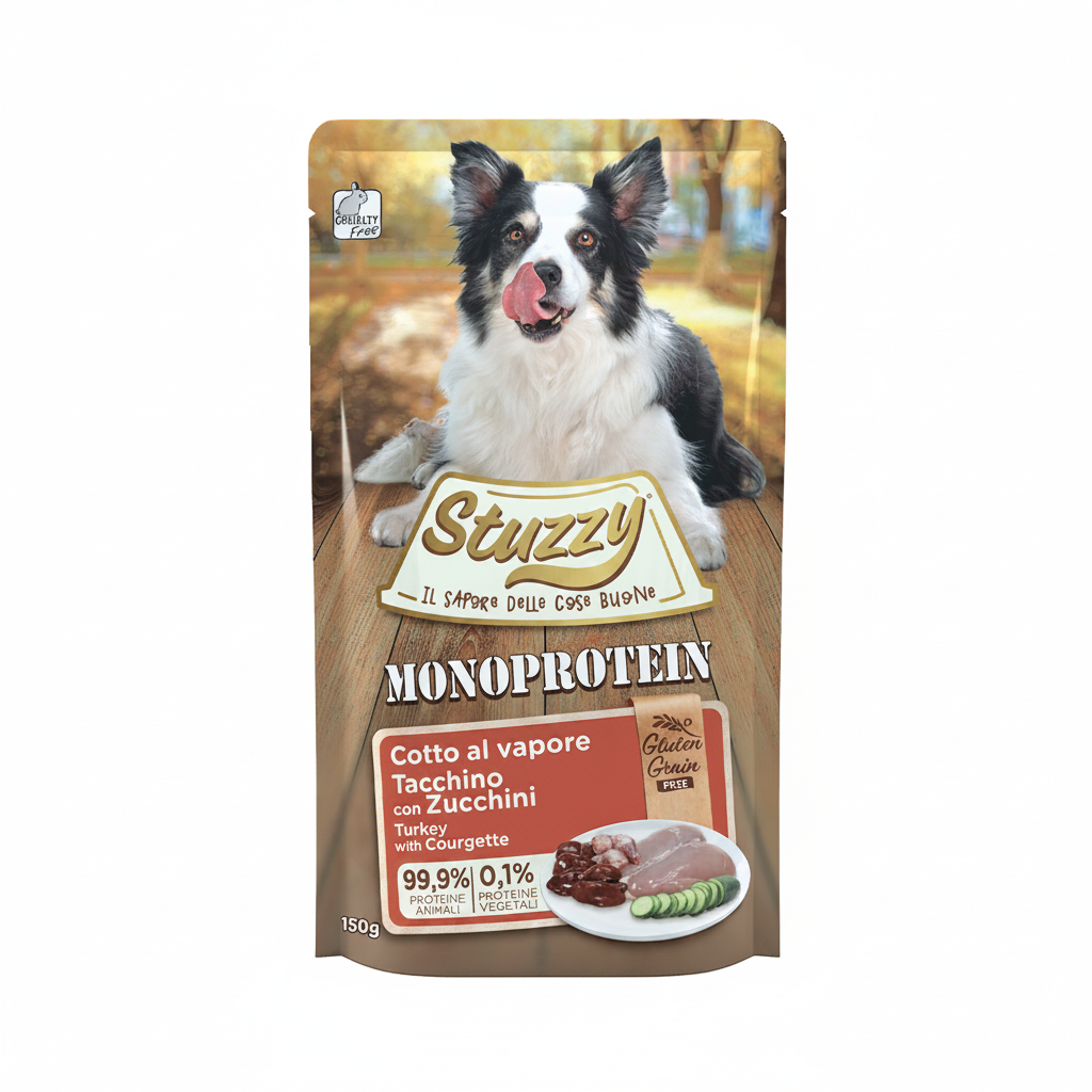 Stuzzy Monoprotein пуйка и тиквички бял фон