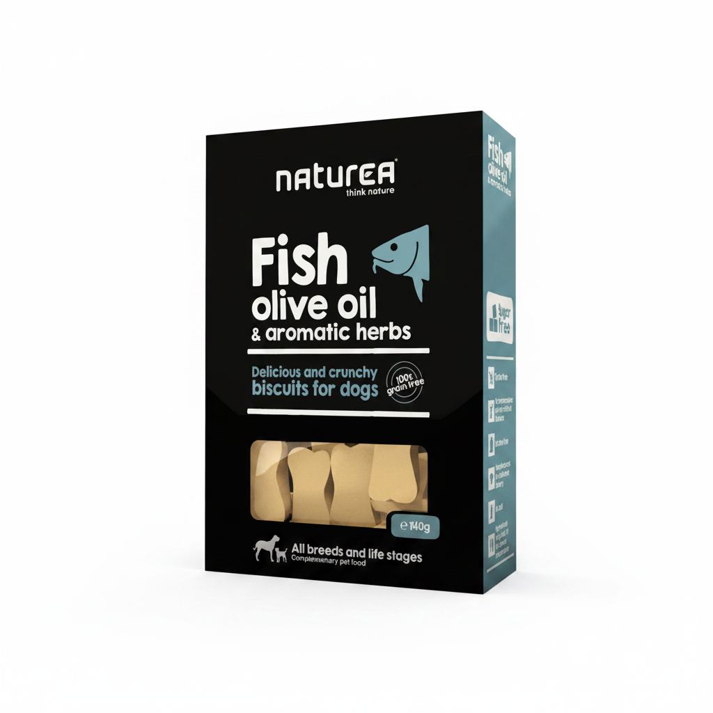 Naturea Fish, Olive Oil & Aromatic Herbs Grain Free бисквити за кучета