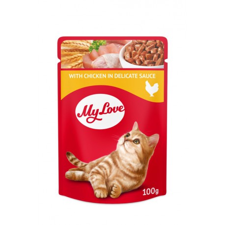 My Love храна за котки с Пилешко Adult 100г пауч