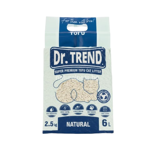 Dr. Trend Cat Litter Tofu Natural натурална соева котешка тоалетна Тофу без аромат 6л