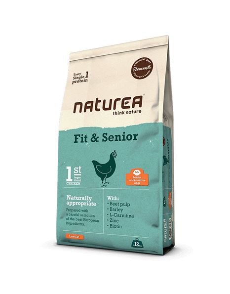 Naturea Elements Chicken & Rice Naturally appropriate Fit & Senior храна за възрастни кучета или с наднормено тегло с Пилешко месо и Ориз 12кг