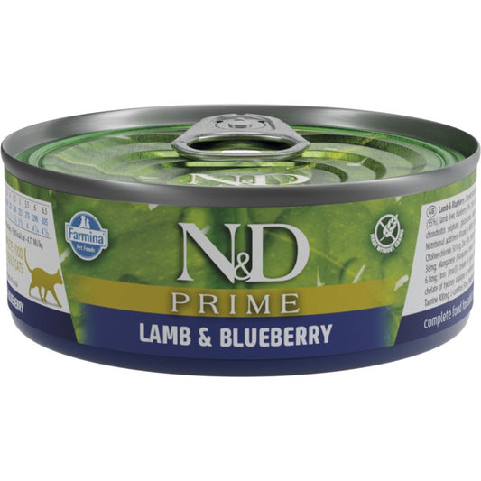 N&D Prime Lamb & Blueberry Adult храна за котки с Агнешко и Боровинки 70г