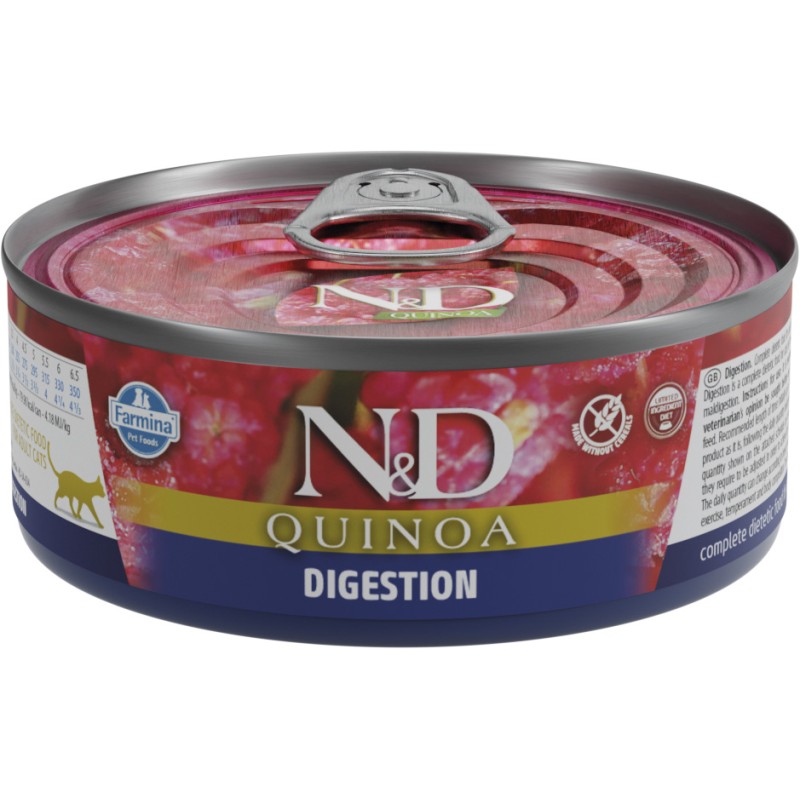 N&D Quinoa Digestion Adult храна за котки за добро храносмилане с Киноа 80г