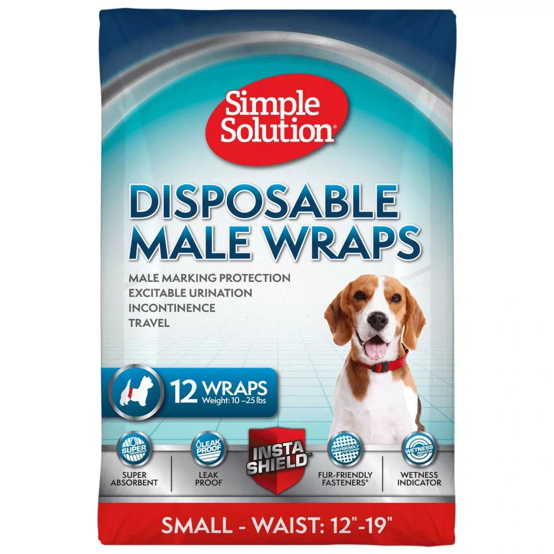 Simple Solution Disposable Male Wraps S памперси за мъжки кучета 5-11кг, 12 броя