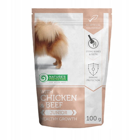 Nature's Protection Beef & Chicken Healthy Growth Mini Junior храна за подрастващи кучета от малки породи с Говеждо и Пилешко 100г пачу